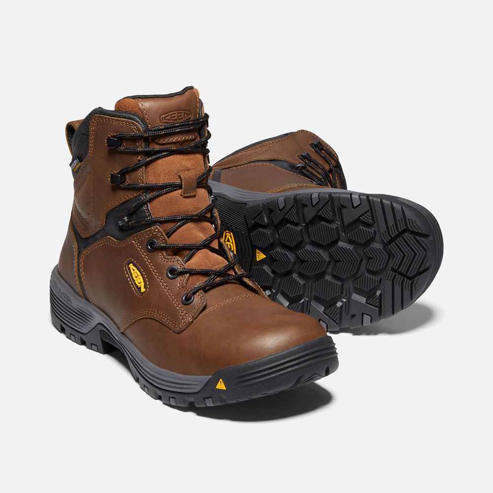 Botas de Trabajo Keen Mexico Marrom - Hombre Chicago 6\" Waterproof (Carbon-Fiber Toe) - RH5864170